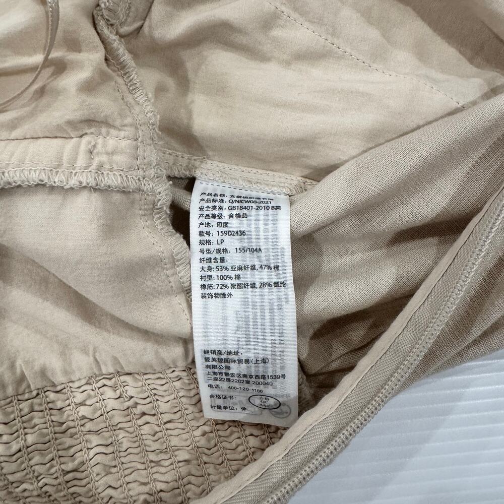 Abercrombie & Fitch Emerson Linen Blend Strapless Jumpsuit Beige Size LP Petite - Picture 9 of 16
